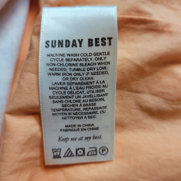 Aritzia Sunday Best Hadley Puff Sleeve Smocked Dress Apricot Floral Linen Cotton - Picture 6 of 10